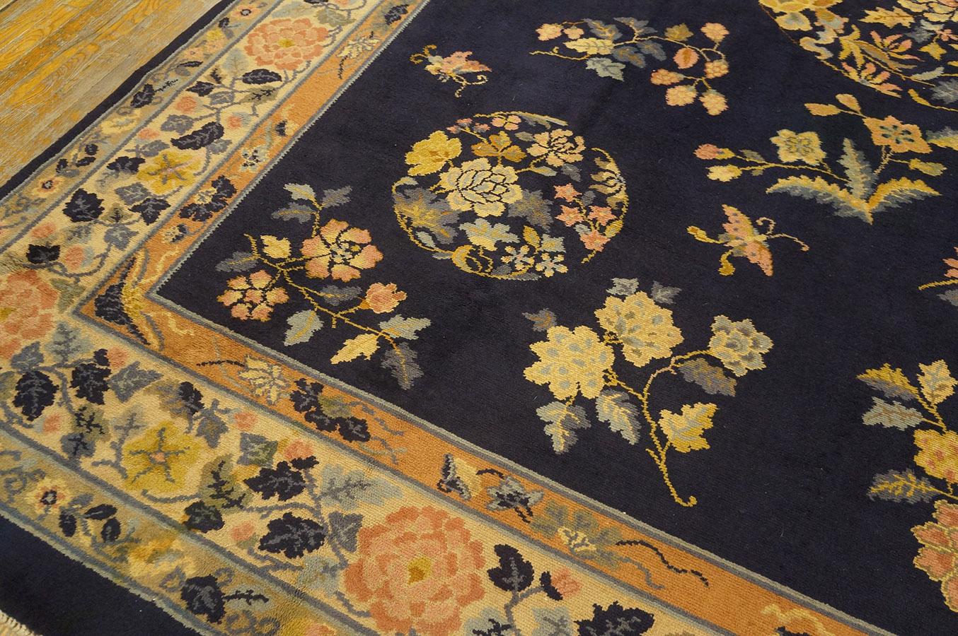 Tapis Art déco chinois ancien 9' 7'' x 13' 0'' en vente 5