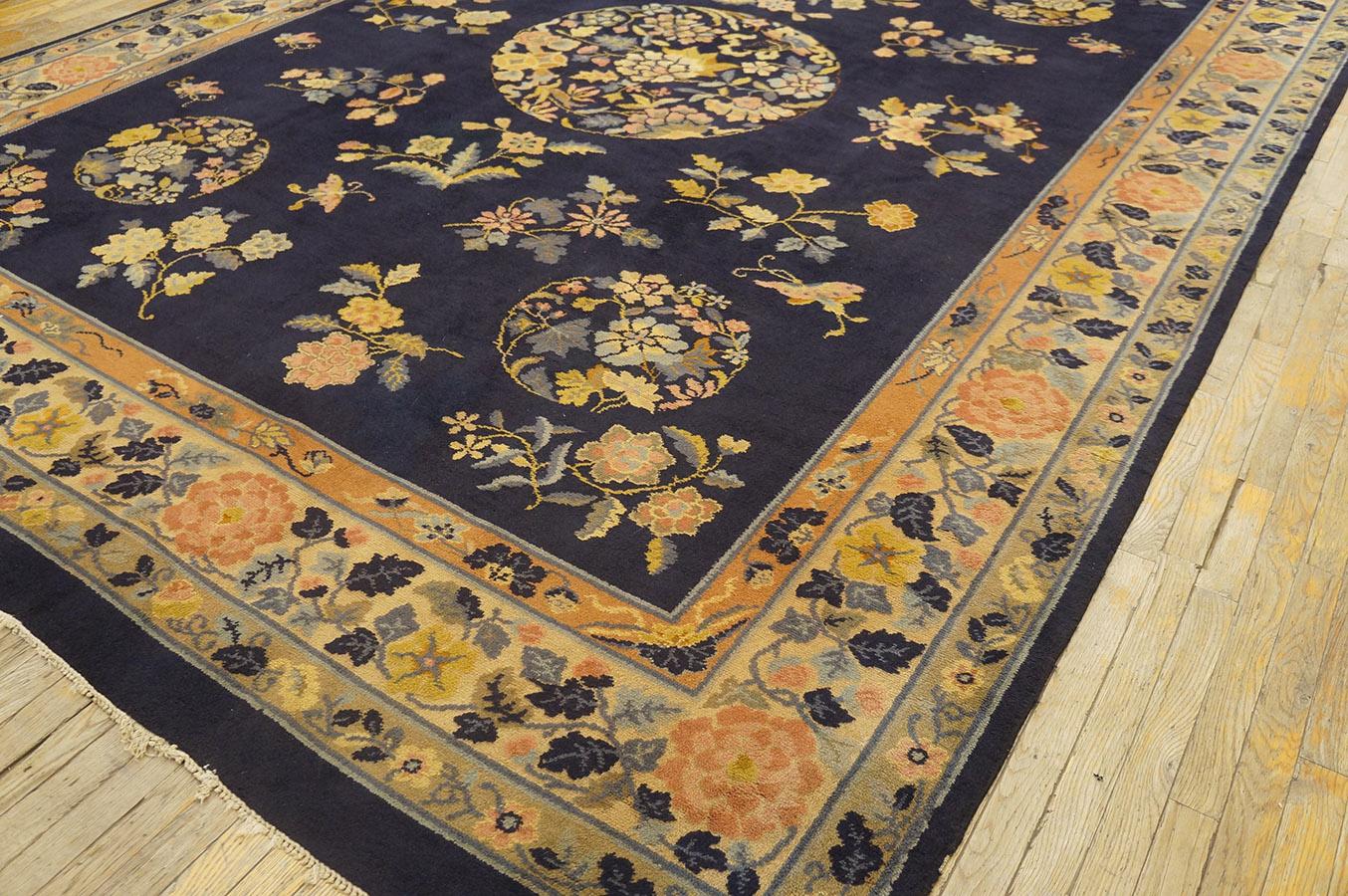 Tapis Art déco chinois ancien 9' 7'' x 13' 0'' en vente 1
