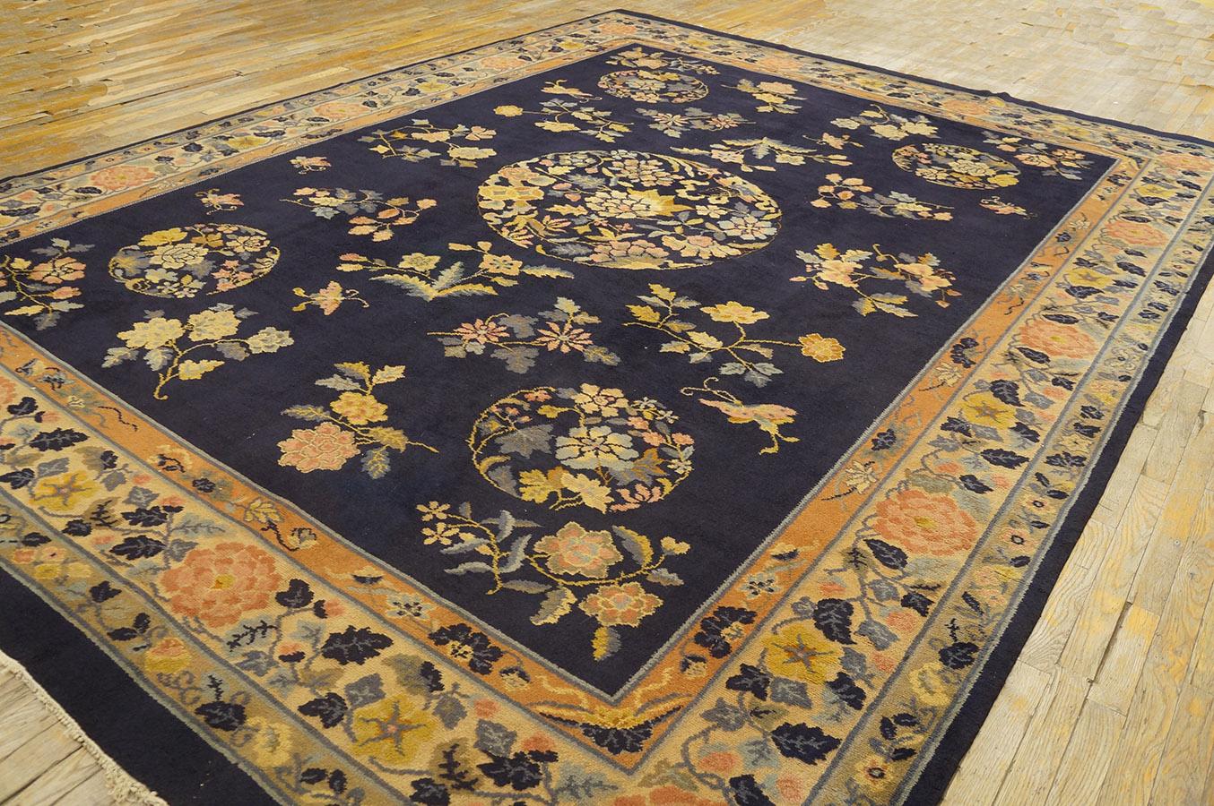 Tapis Art déco chinois ancien 9' 7'' x 13' 0'' en vente 2