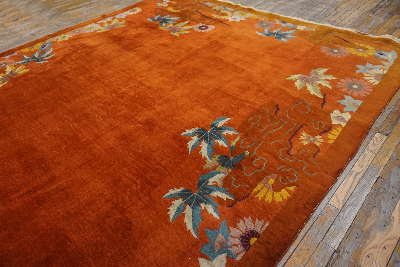 Tapis Art Déco chinois des années 1920 ( 9''9 x 13''3 ) en vente 2