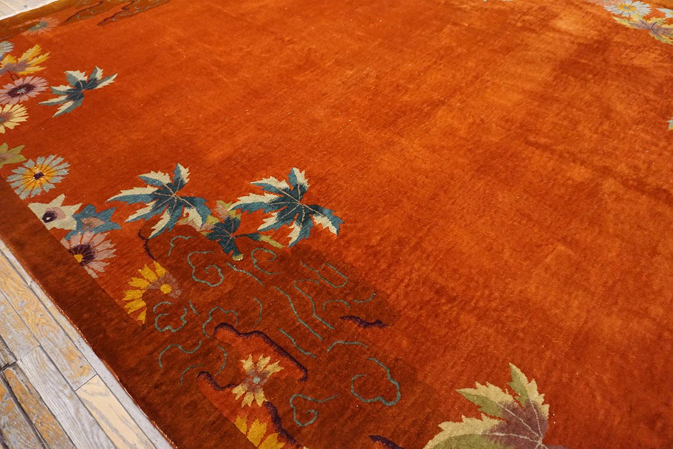 Tapis Art Déco chinois des années 1920 ( 9''9 x 13''3 ) en vente 1