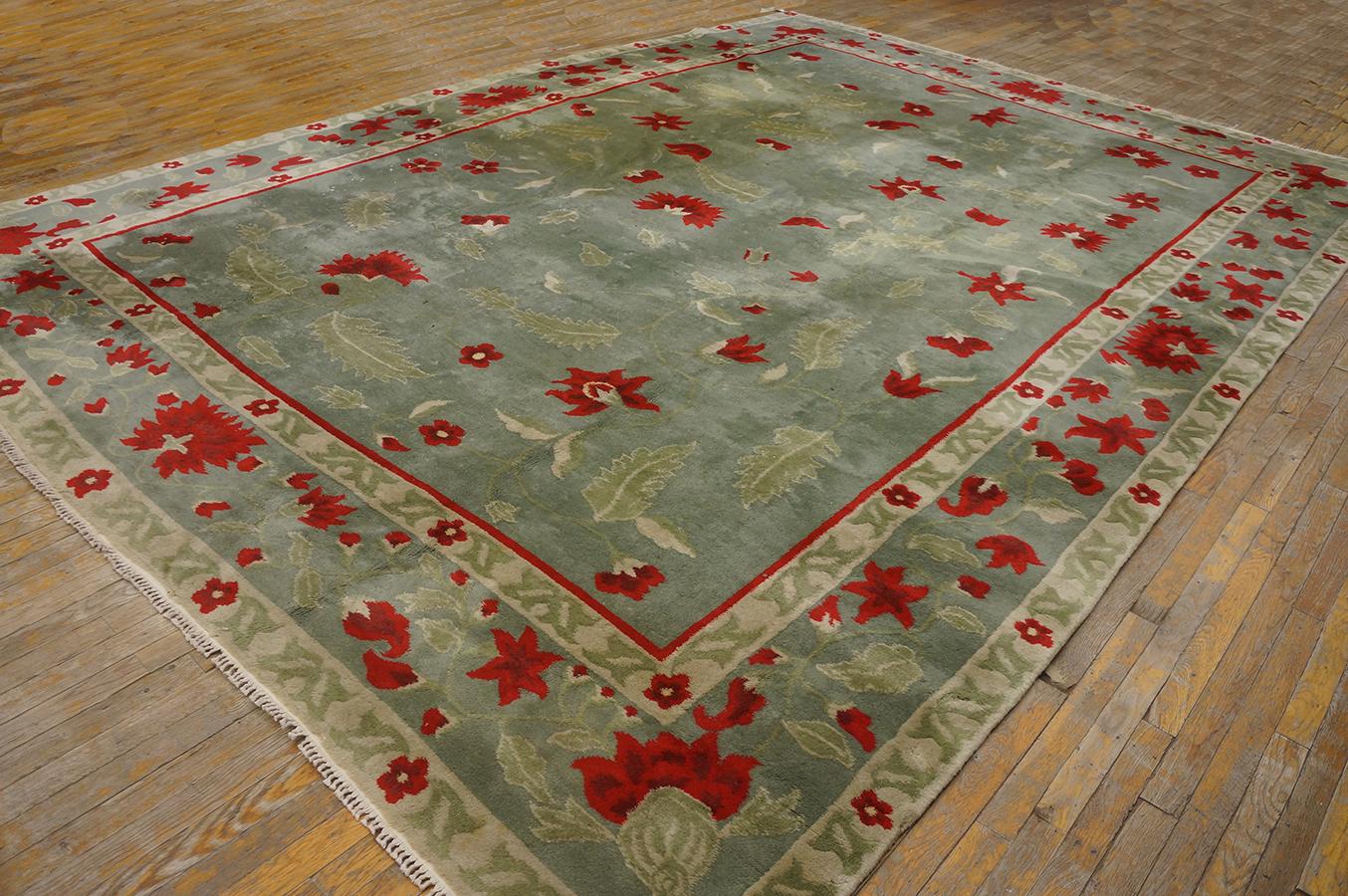 Hand-Knotted 1930s Chinese Art Deco Carpet ( 9'9