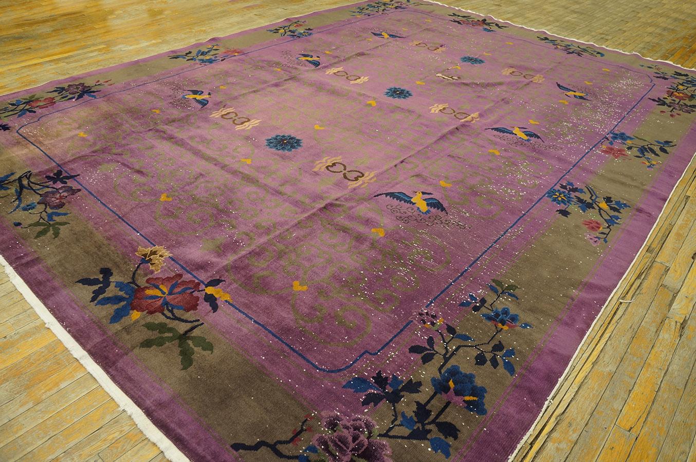 Hand-Knotted 1920s Chinese Art Deco Carpet ( 9' 9'' x 13' 8'' - 295 x 415 cm )  For Sale