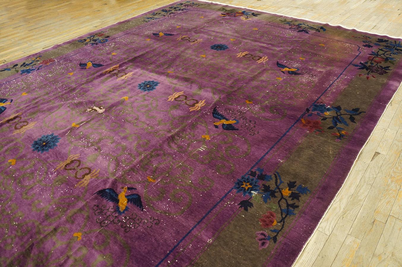 Early 20th Century 1920s Chinese Art Deco Carpet ( 9' 9'' x 13' 8'' - 295 x 415 cm )  For Sale