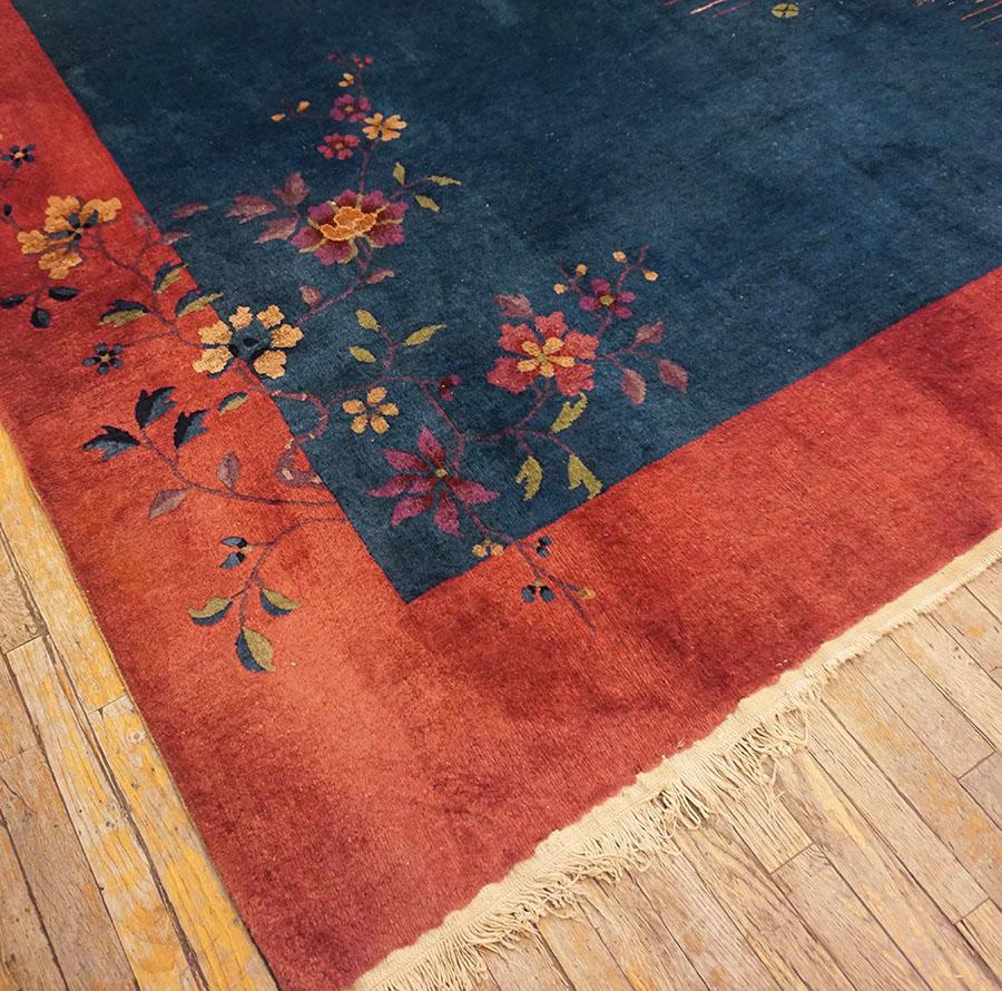 Hand-Knotted  1920s Chinese Art Deco Carpet ( 9' x 11 6