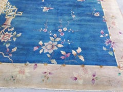 Charming Floral Design Antique Chinese Art Deco Rug By Nichols Atelier