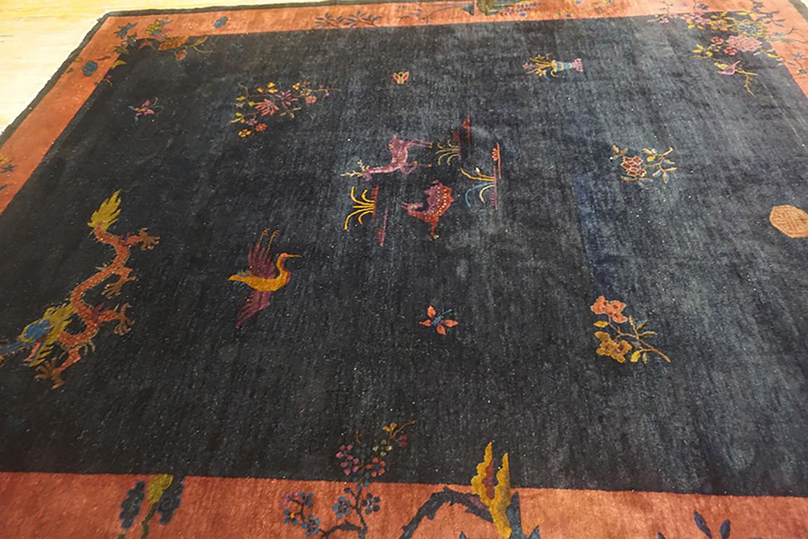 Chinesischer Art-Déco-Teppich aus den 1920er Jahren ( 9' x 11'6