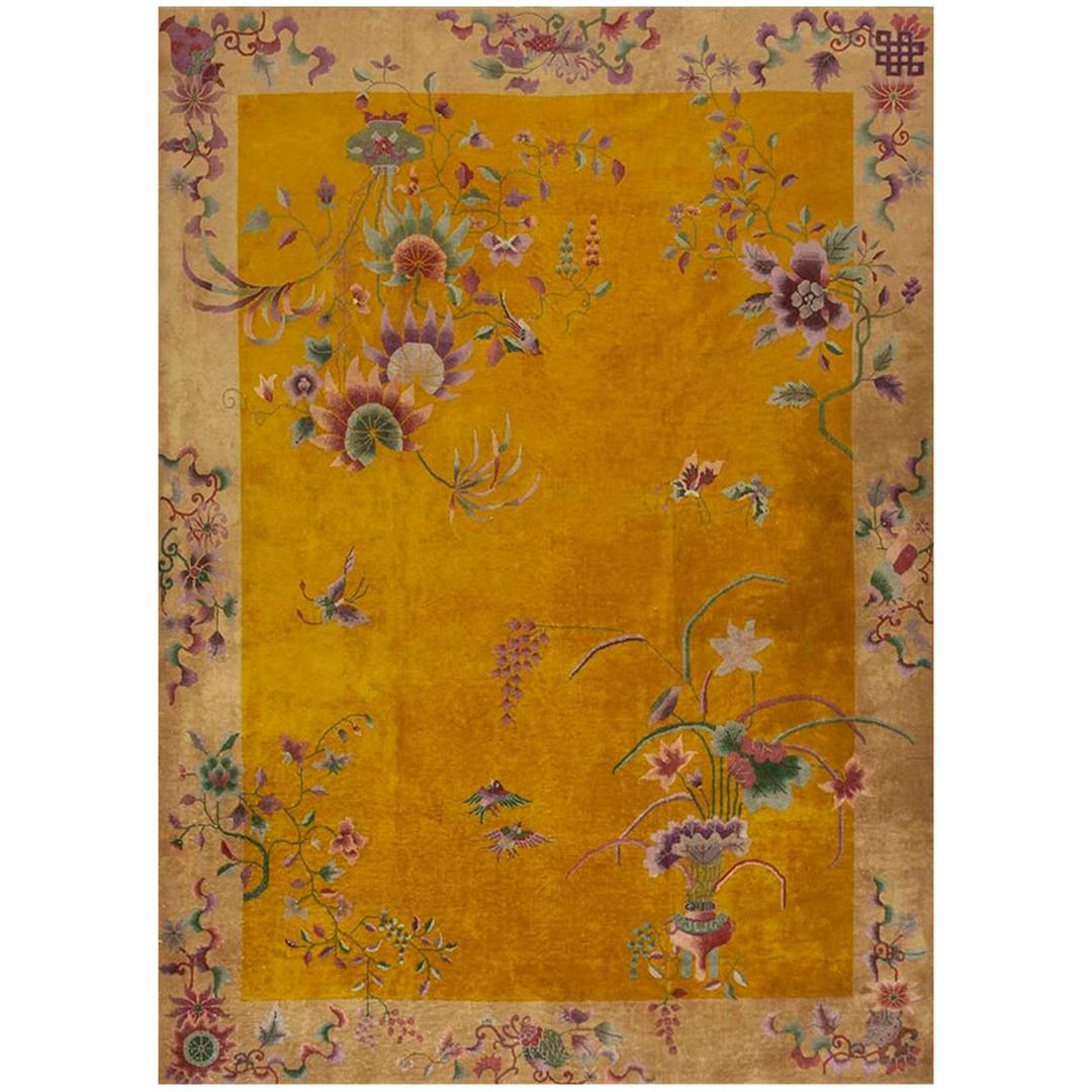 1920s Chinese Art Deco Carpet ( 9' x 11'6"- 275 x 350 ) For Sale