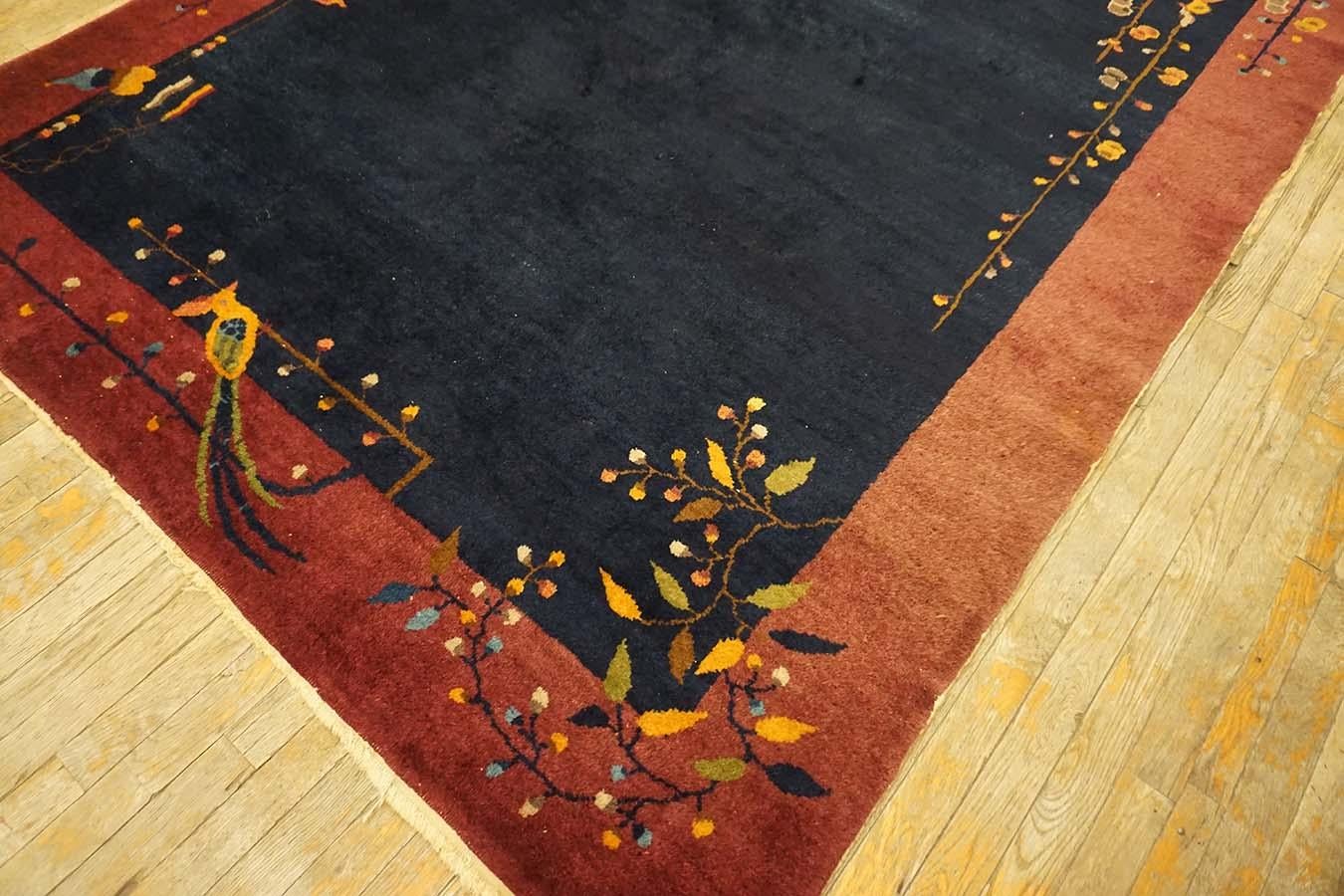 Hand-Knotted 1920s Chinese Art Deco Carpet ( 6' x 8'9