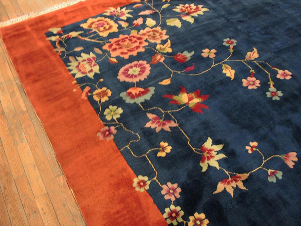 Early 20th Century 1920s Chinese Art Deco Carpet ( 9' x 11'2
