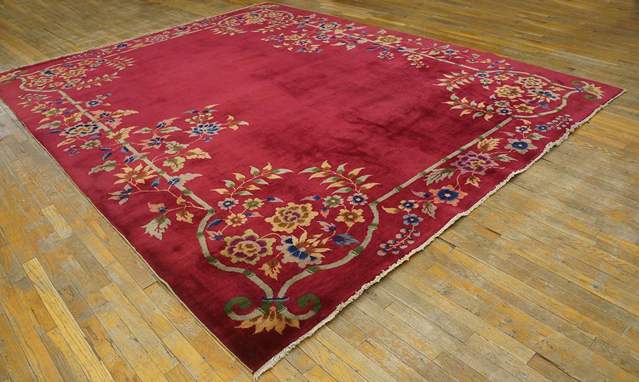 Early 20th Century 1920s Chinese Art Deco Carpet (9' x 11' 4