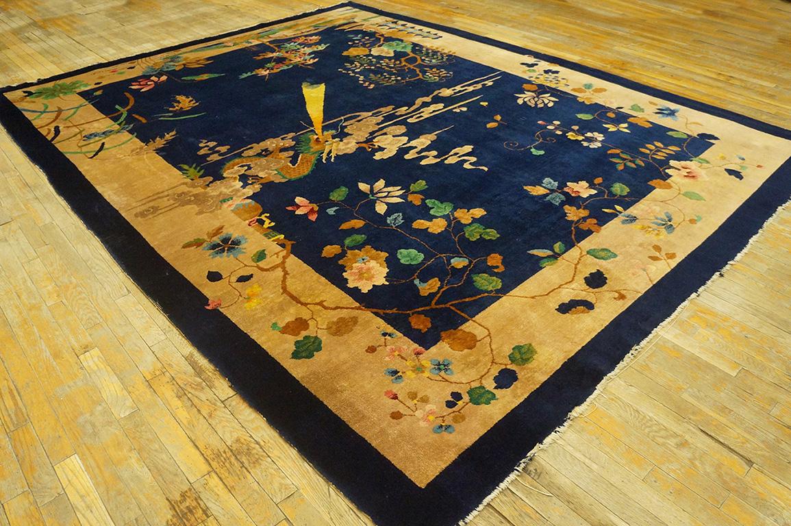 Hand-Knotted 1920s Chinese Art Deco Carpet ( 9' x 11' 6