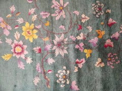 RugsOnNet Green Antique Chinese Art Deco Walter Nichols Rug Room Size Carpet