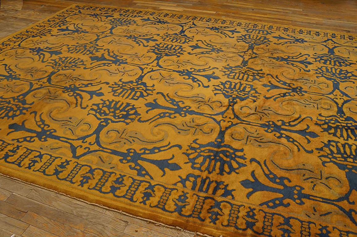 Wool 1920s Chinese Art Deco Carpet ( 9' x 11'10