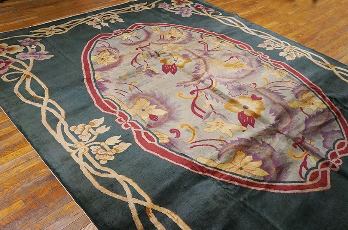 Wool 1920s Chinese Art Deco Carpet ( 9' x 11'9