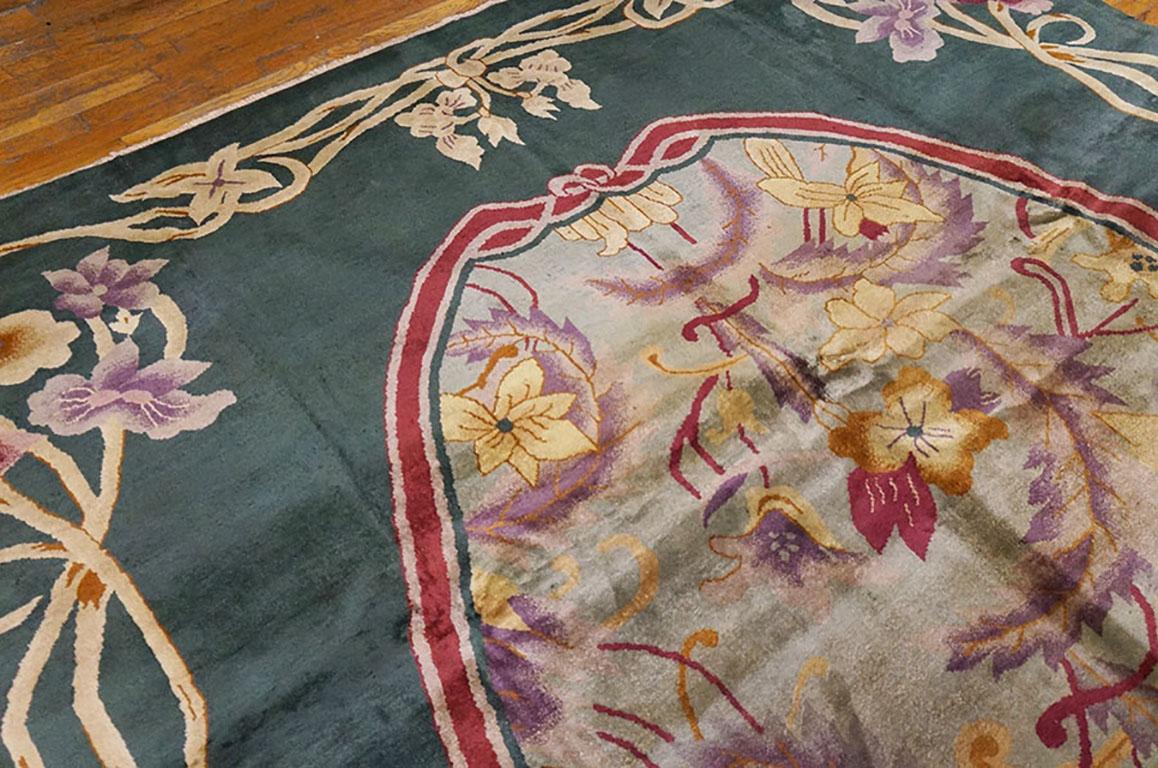 Wool Antique Chinese Art Deco Rug For Sale