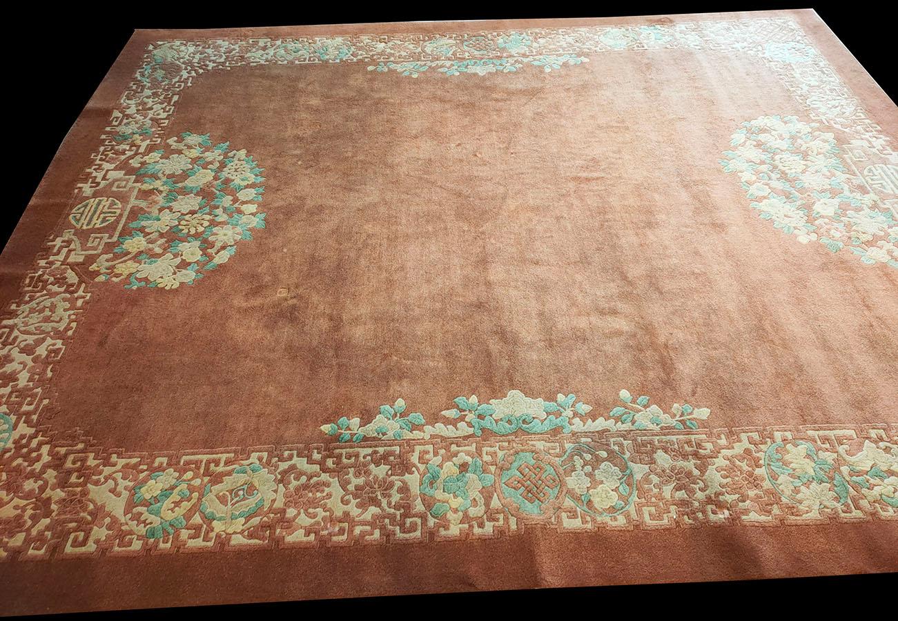 Chinois Tapis Art déco chinois des années 1930 ( 9' x 11' - 275 x 335 cm) en vente