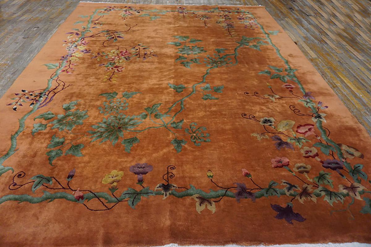 Art Deco 1920s Chinese Art  Deco Carpet ( 9' x 11'3