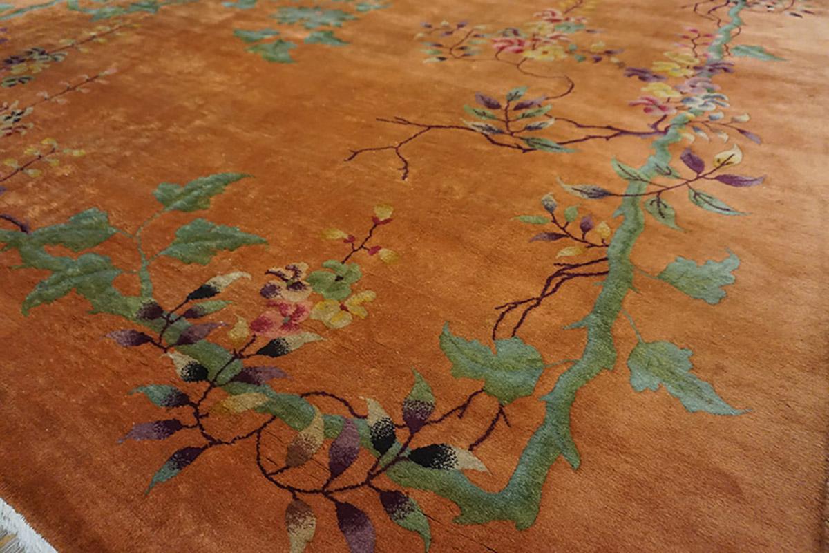 Wool 1920s Chinese Art  Deco Carpet ( 9' x 11'3