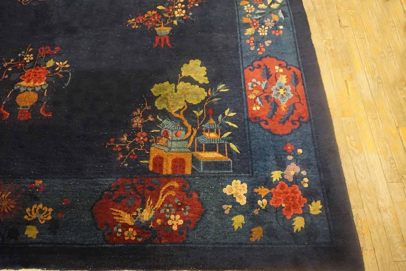 Early 20th Century 1920s Chinese Art Deco Carpet ( 9' x 11'6