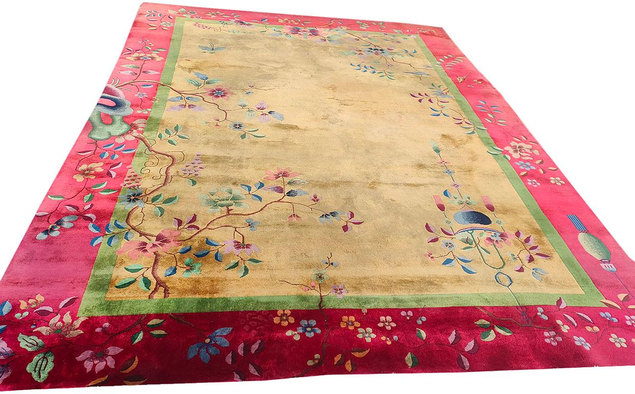 1920er Jahre Chinesischer Art Deco Teppich ( 9' x 11'8