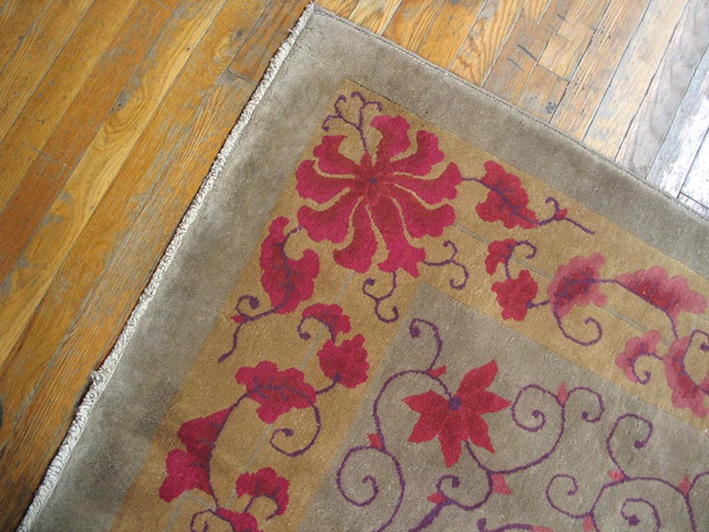 Hand-Knotted Antique  Chinese Art Deco Rug 9' 0