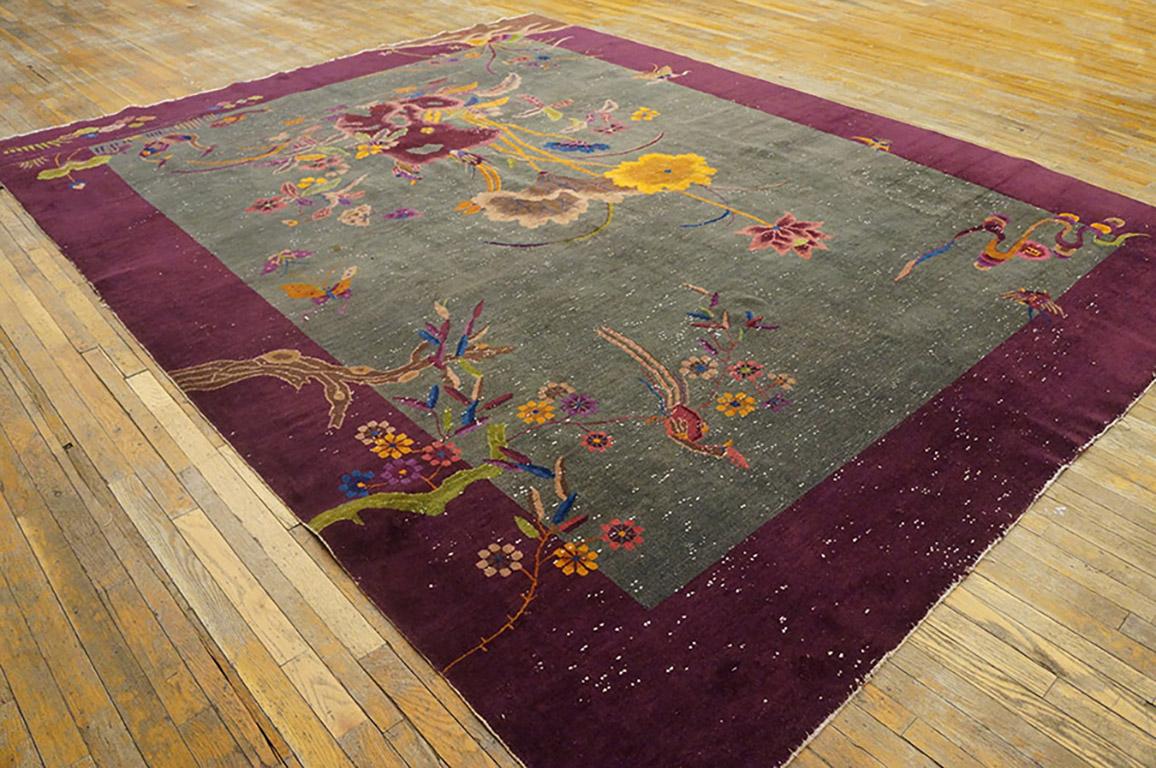 Antique Chinese Art Deco Rug In Fair Condition In New York, NY