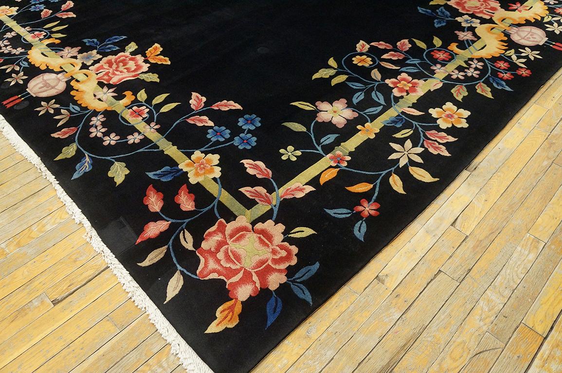 Wool Antique Chinese Art Deco Rug 9' 0
