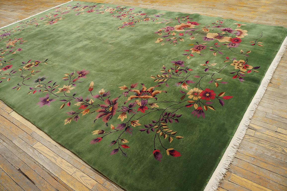 Hand-Knotted 1920s Chinese Art Deco Carpet ( 9 x 14'2