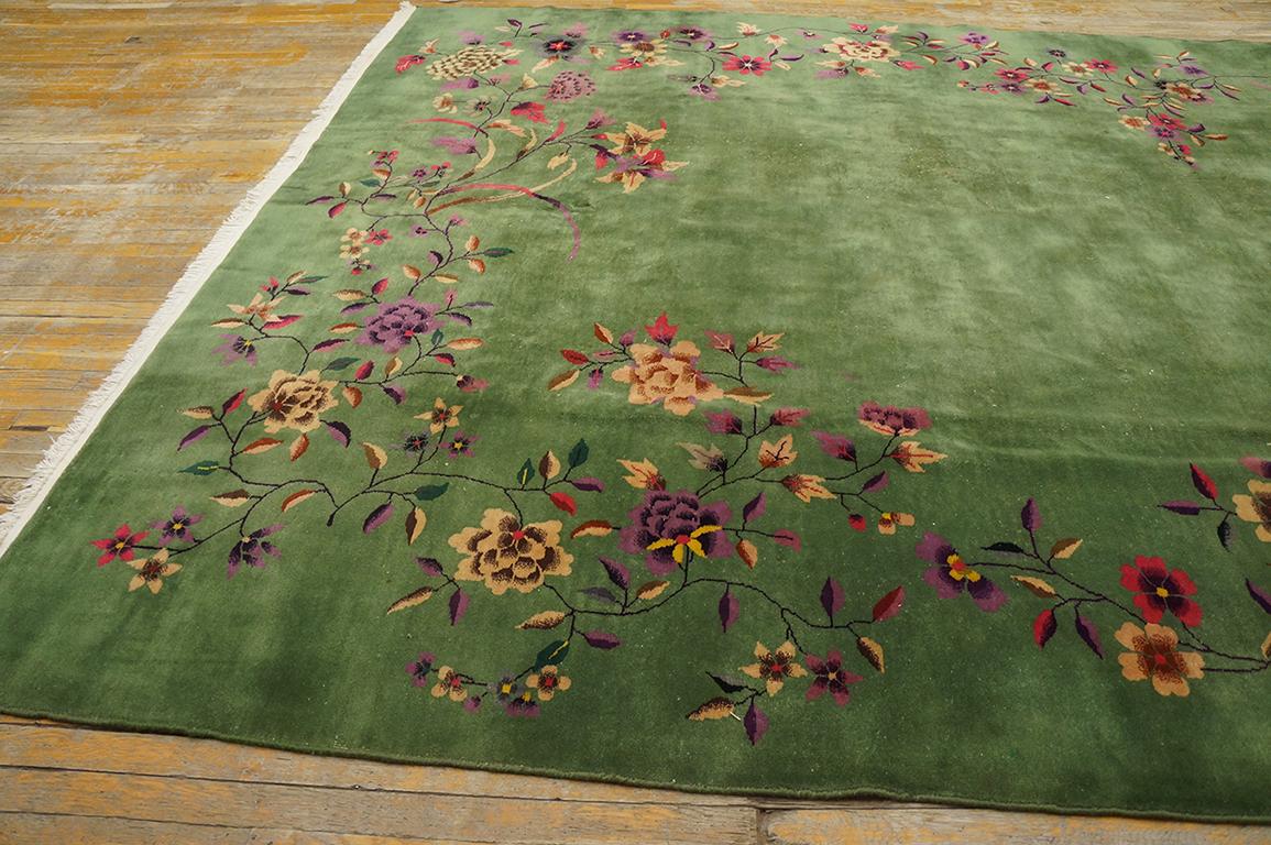 Wool 1920s Chinese Art Deco Carpet ( 9 x 14'2