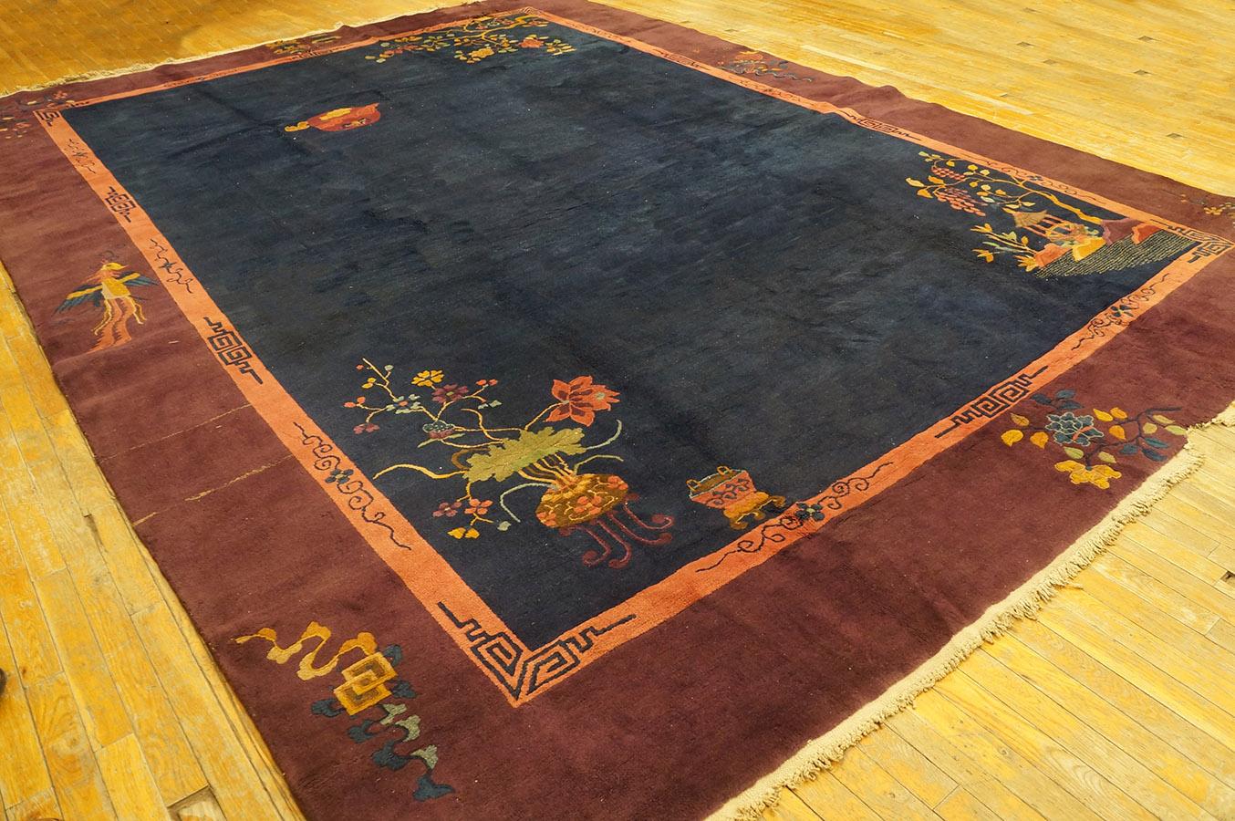 Early 20th Century 1920s Chinese Art Deco Carpet ( 9'10