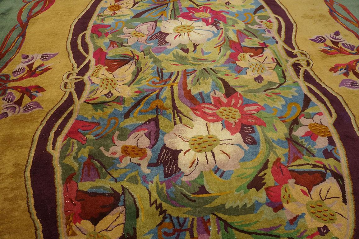 Early 20th Century 1920s Chinese Art Deco Carpet ( 9' 10