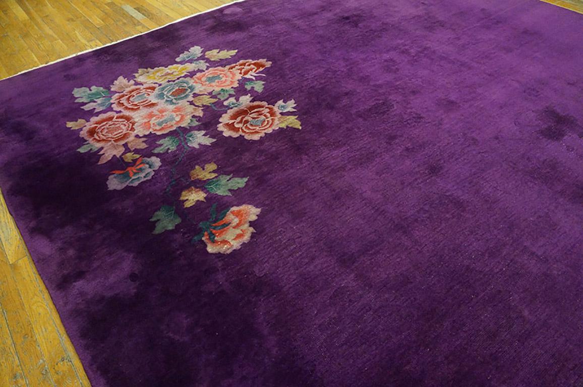 Wool 1930s Chinese Art Deco Carpet ( 9'10