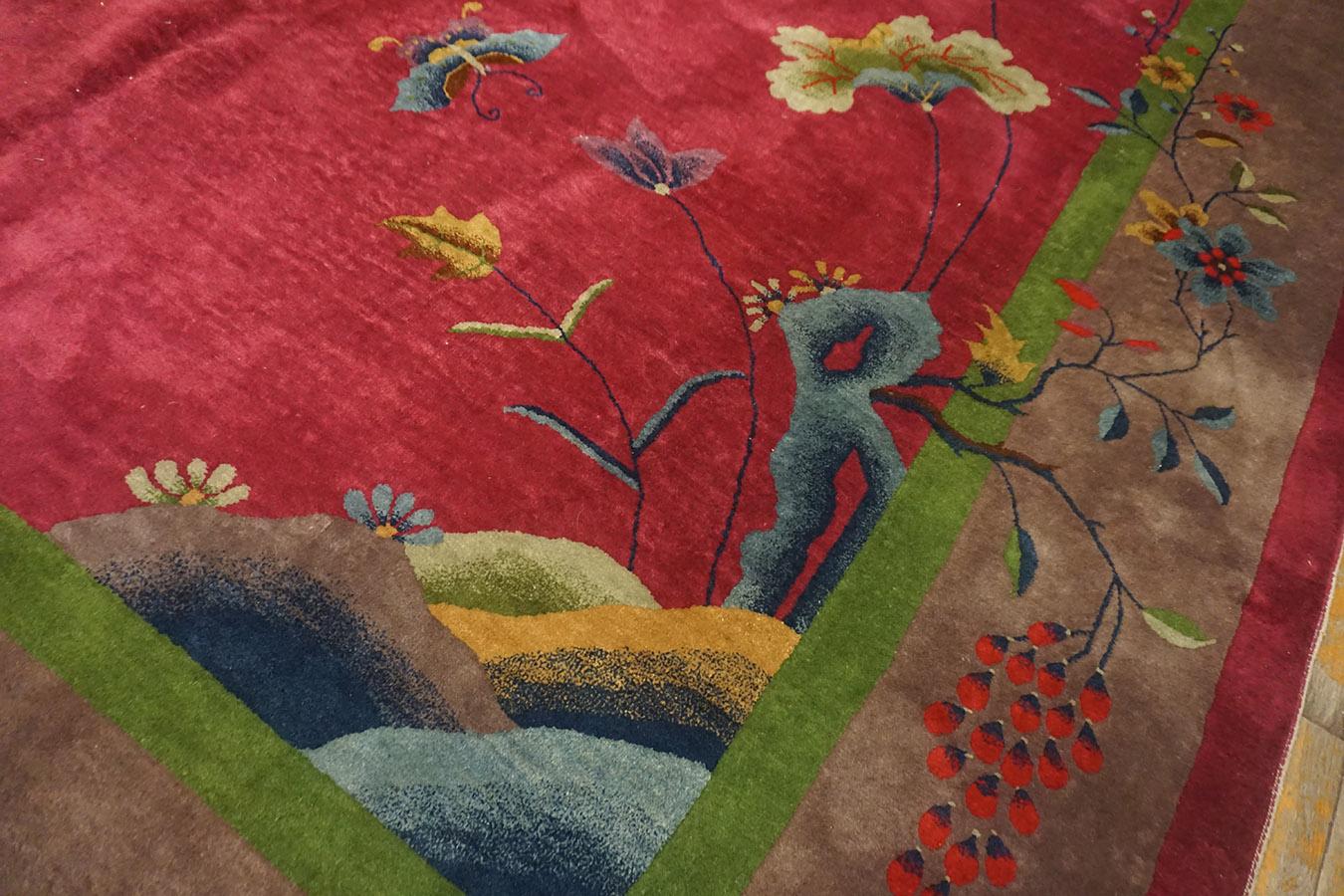 1920s Chinese Art Deco Carpet by Nichols Workshop ( 9' x 11'4