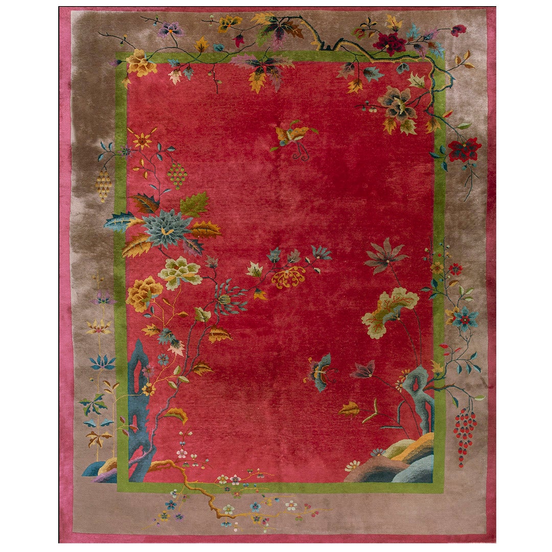 1920s Chinese Art Deco Carpet by Nichols Workshop ( 9' x 11'4" - 275 x 345 ) For Sale