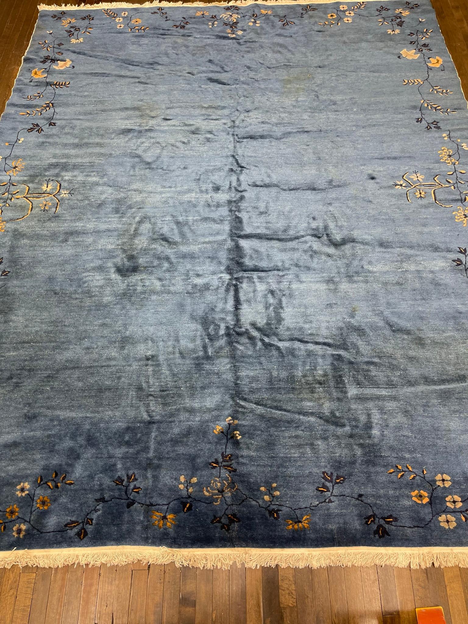 Early 20th Century Antique Chinese Art Deco Rug, Circa 1920 For Sale
