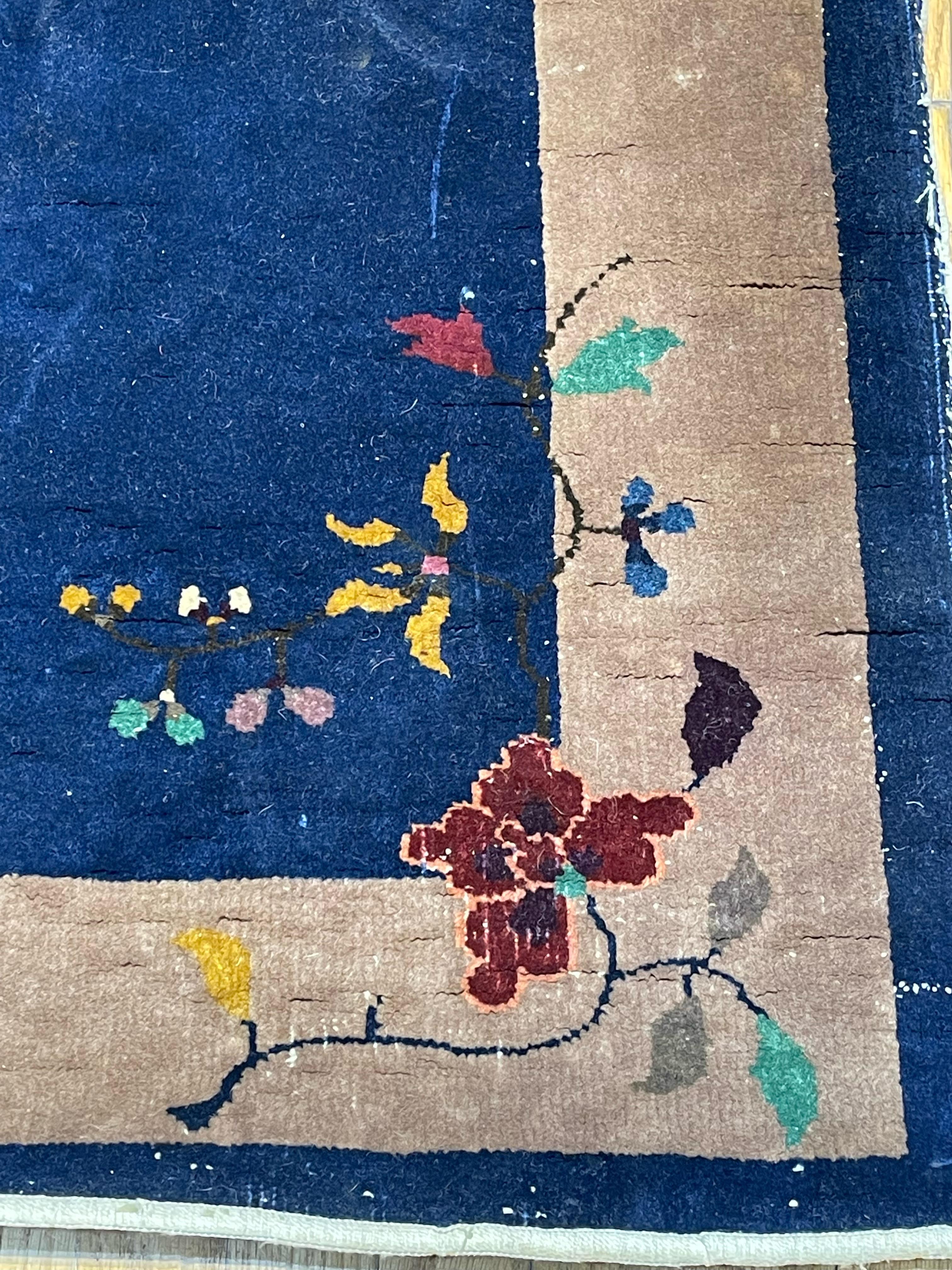 Antique Chinese Art Deco Rug, circa 1920 For Sale 5