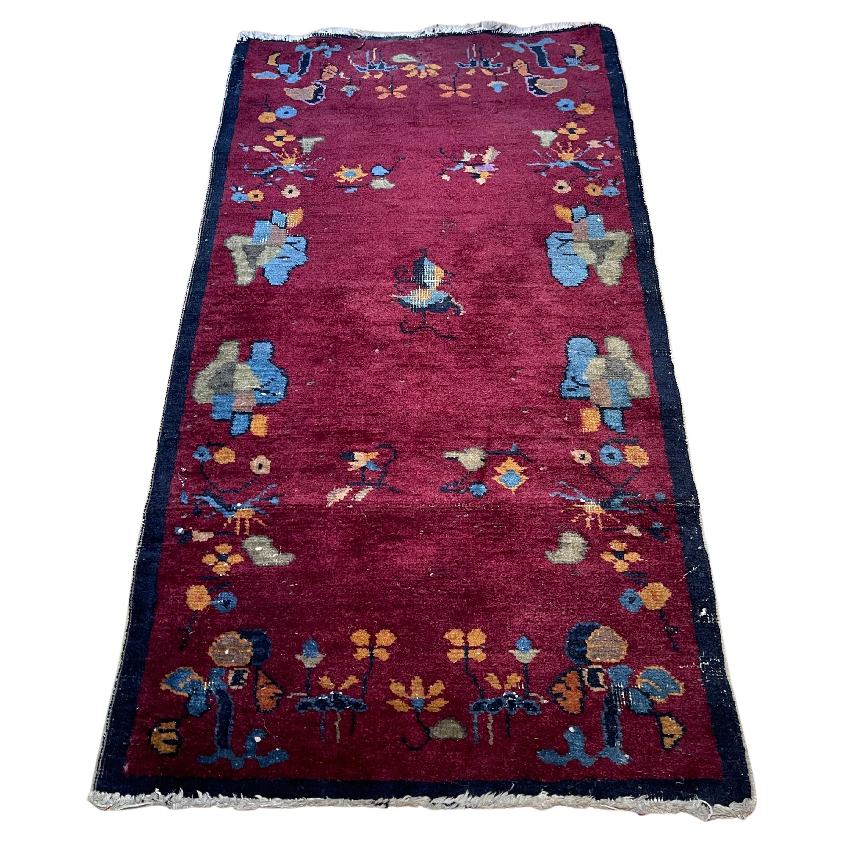 Antique Chinese Art Deco Rug, circa 1920