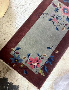 Antique Chinese Art Deco Rug - Floral Spray Design 2.1' x 4.1' - 1B968