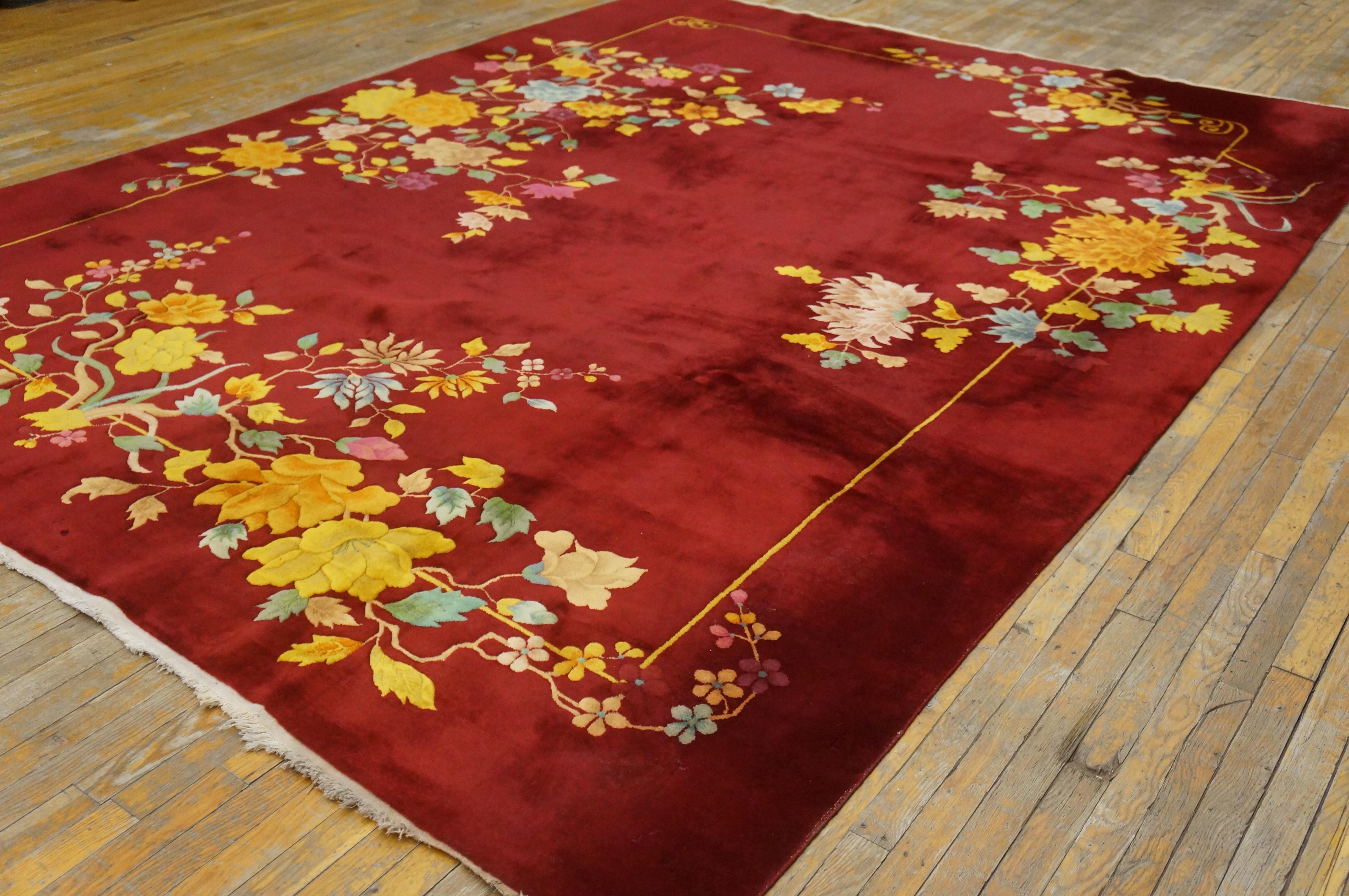1930s Chinese Art Deco Carpet ( 8'6