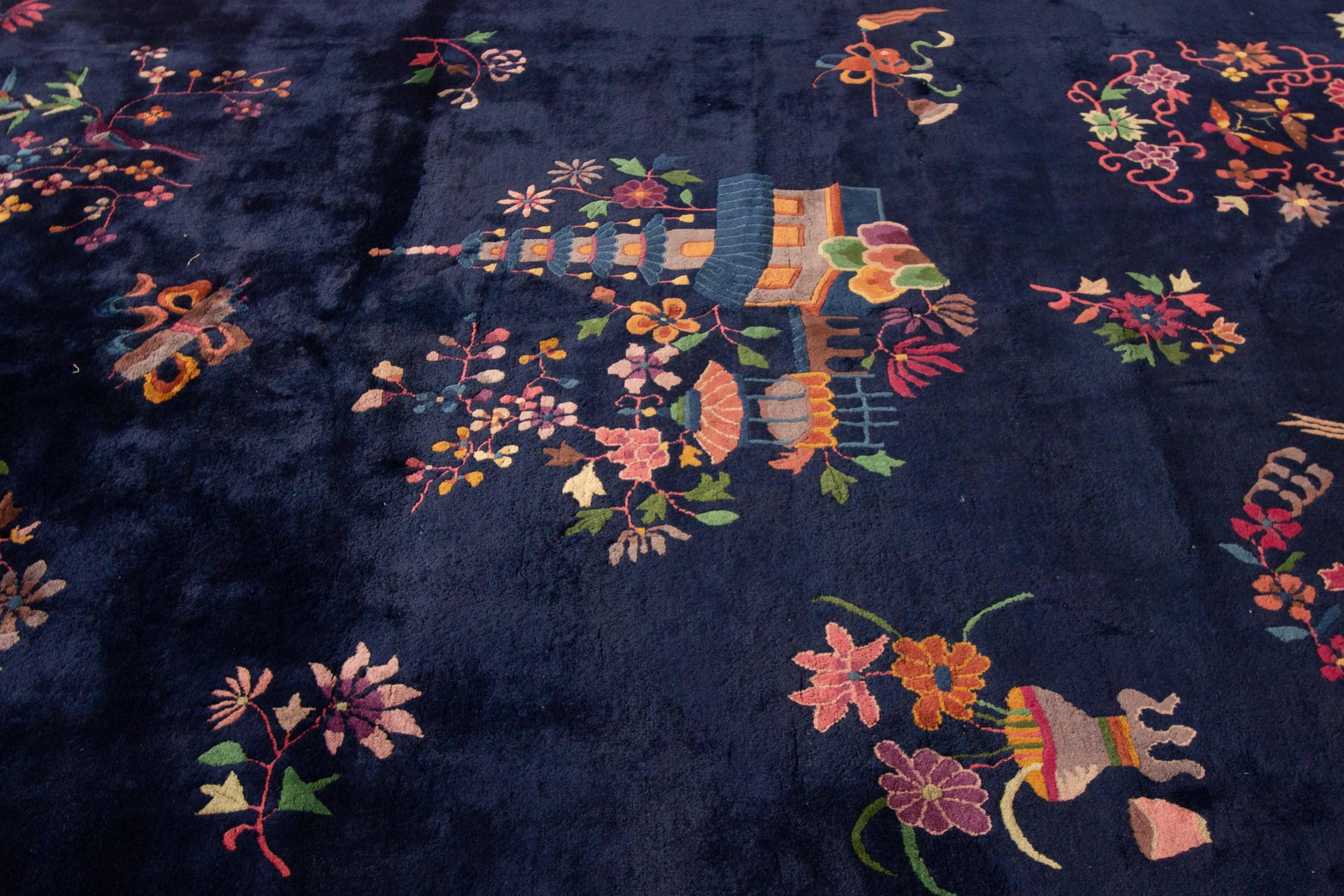 Antique Chinese Art Deco Rug For Sale 3