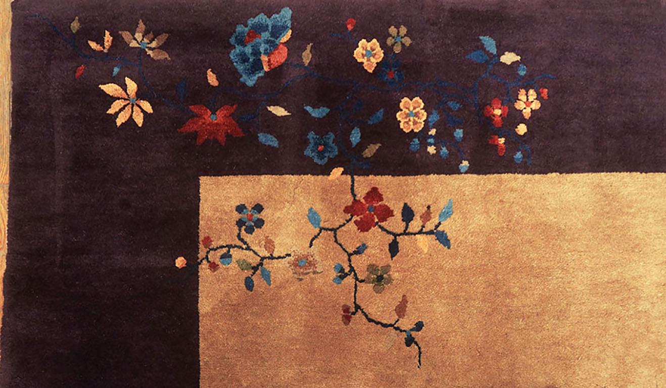 1920er Jahre Chinesischer Art Deco Teppich ( 9'10