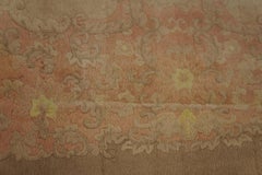 Special Soft Pink Color with Dense Border of Leaves-Flowers Chinese Art Deco Rug