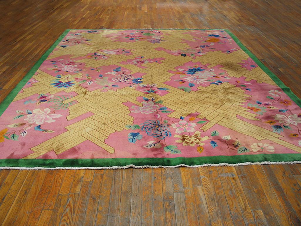 Chinese Art Deco Carpet with trellis design made by Nichols atelier 
8' 10'' x 11' 8'' - 270 x 355 cm