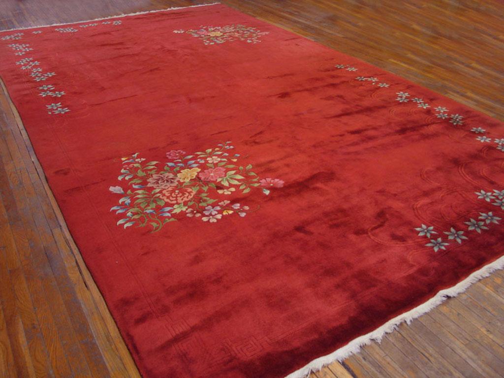 Hand-Knotted 1930s Chinese Art Deco Carpet ( 10