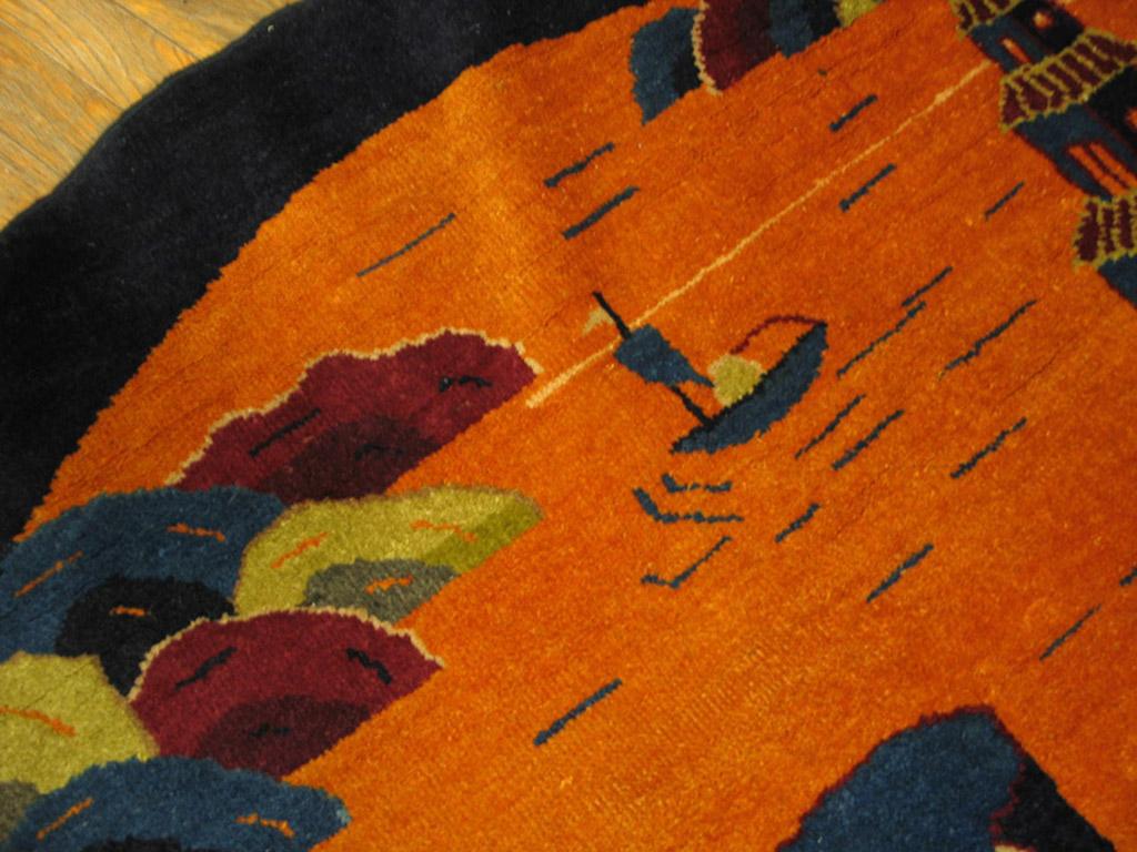 Hand-Knotted Antique Chinese Art Deco Rug For Sale