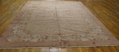 Calming Peach Ground & Soft Color Border Floral Design Antique Chinese Deco Rug