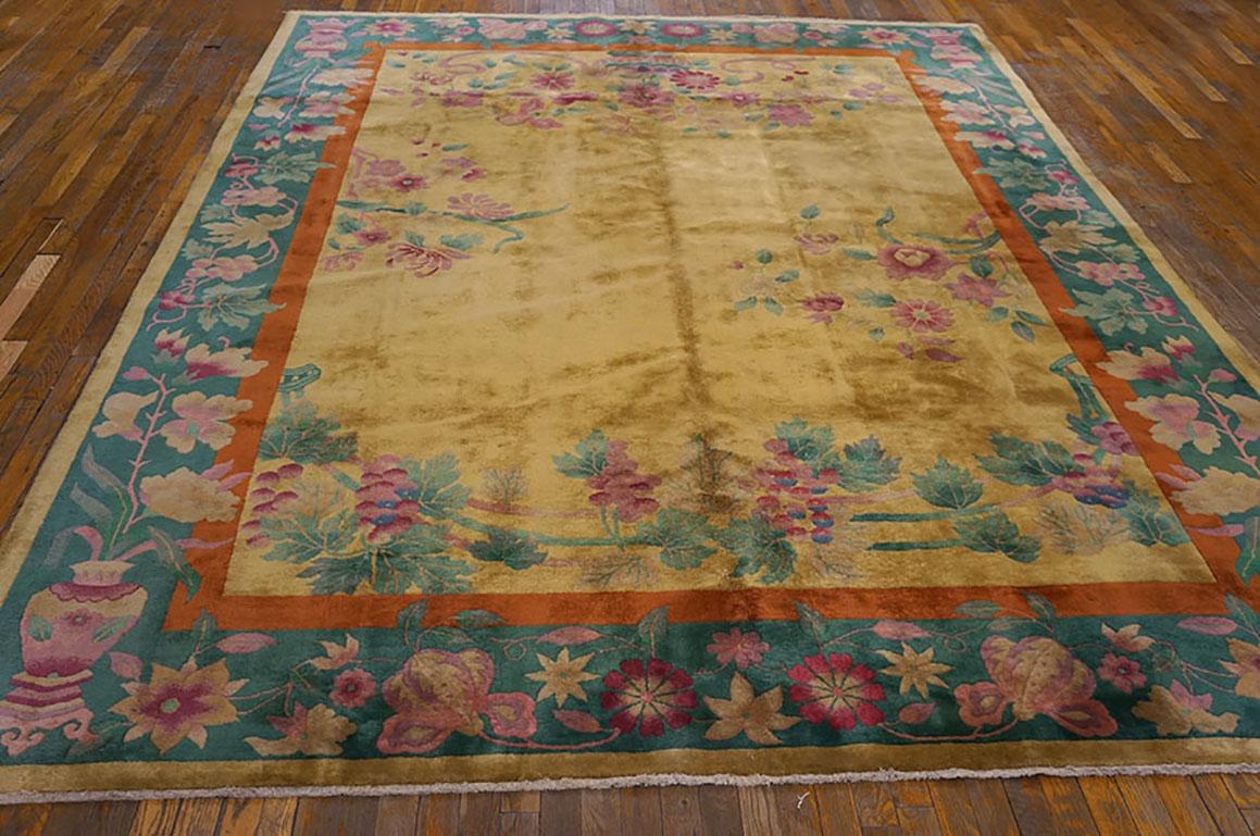 Hand-Knotted Antique Chinese Art Deco Rug For Sale