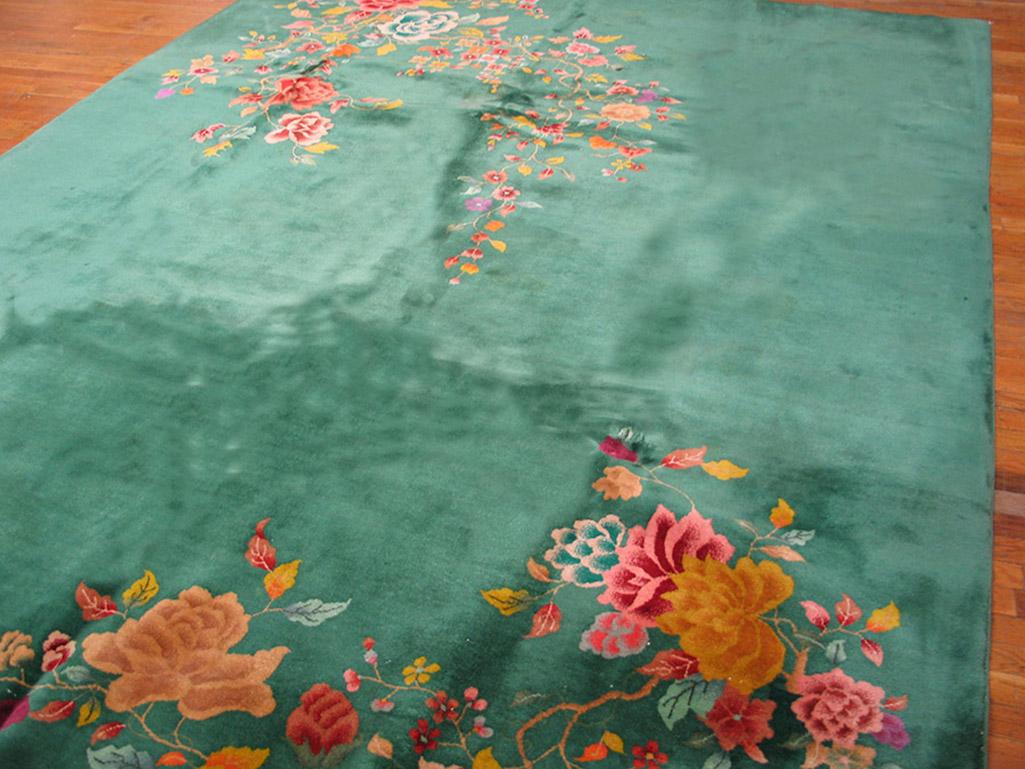 Hand-Knotted Chinese Art Deco Carpet