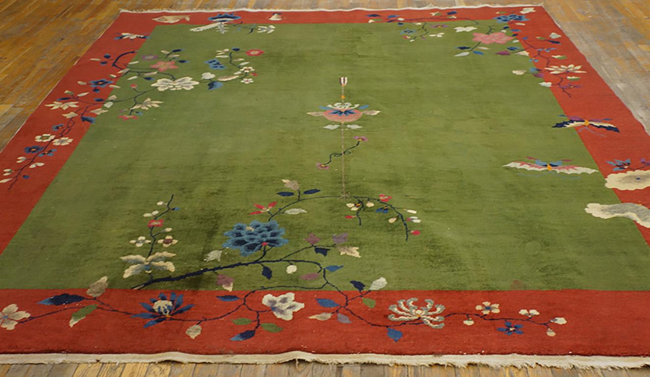 1920er Jahre Chinesischer Art Deco Teppich ( 8' x 10' - 244 x 305 ) (Handgeknüpft) im Angebot
